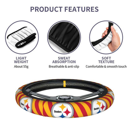 Pittsburgh Steelers 6 Printed breathable elastic steering wheel anti slip cover