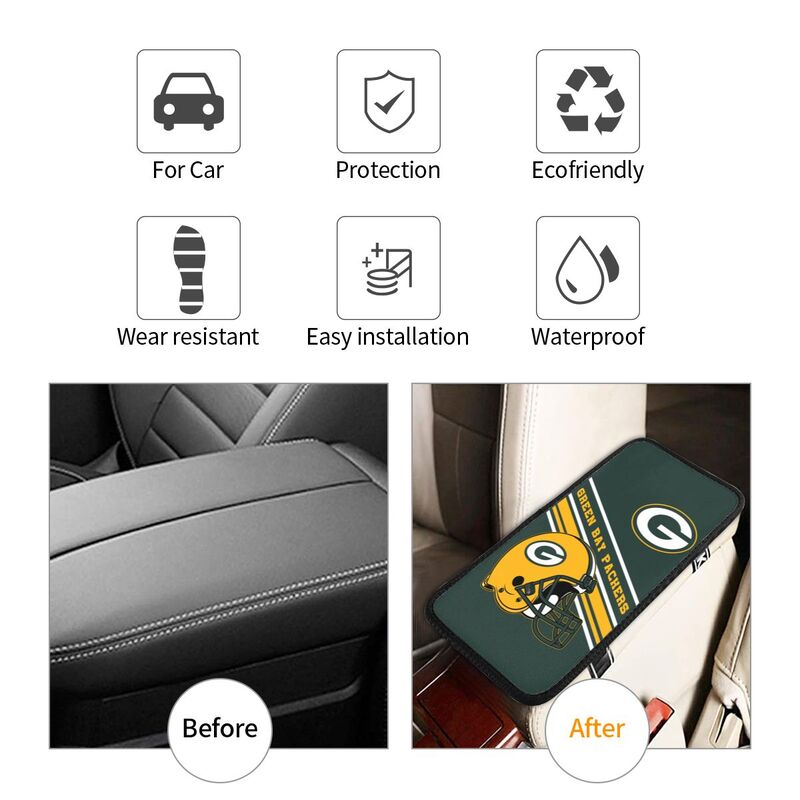 Green Bay Packers Print armrest protective cover car armrest box cushion