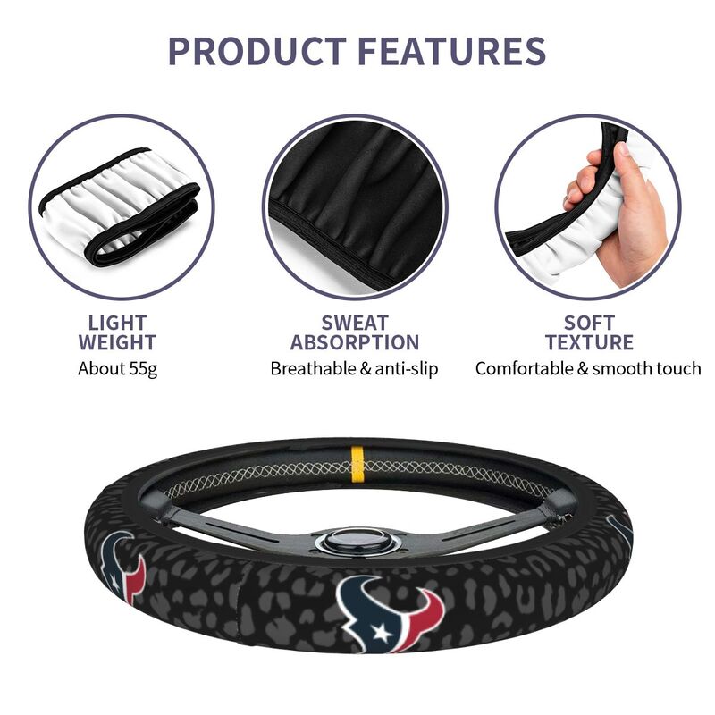Houston Texans Printed elastic steering wheel cover car anti-skid cover