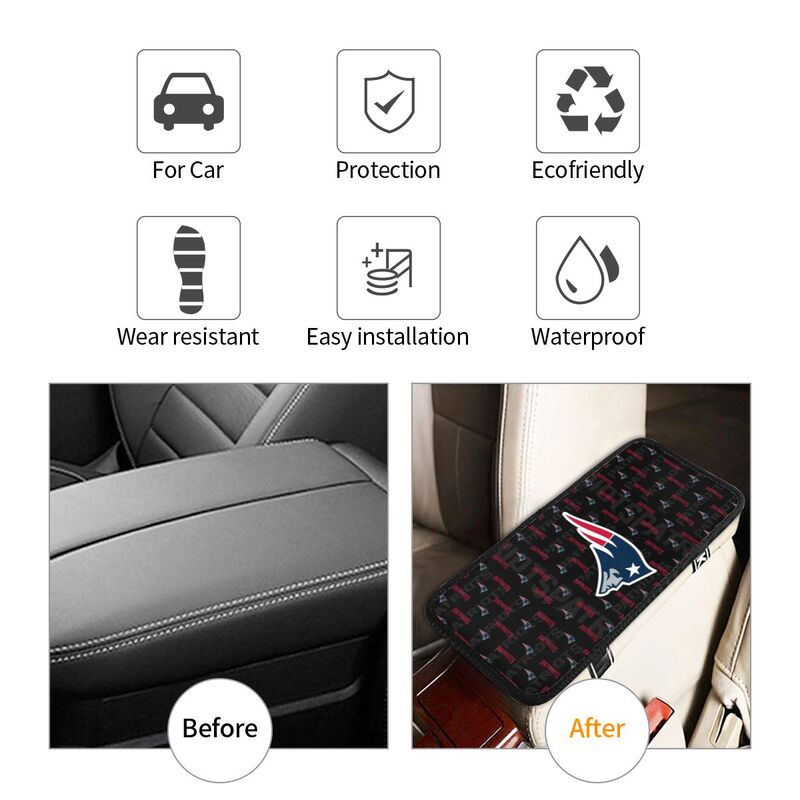 New England Patriots printed Car handrail cushion Personalized car armrest cover