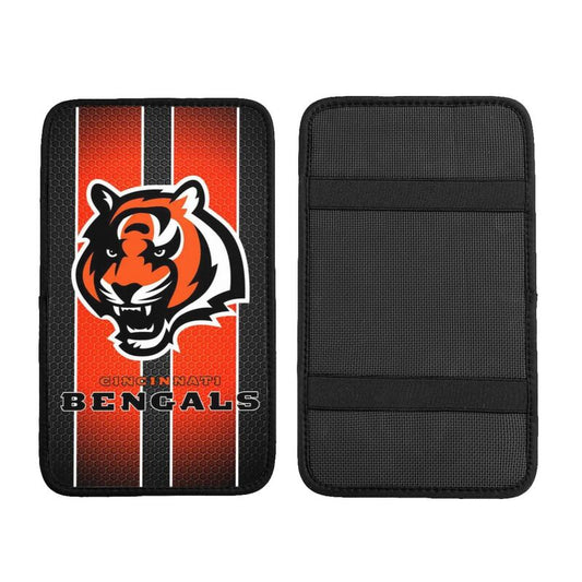 Car armrest box pad Cincinnati Bengals Printed center armrest box pad protective pad