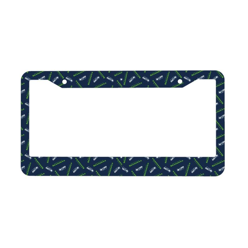 Seattle Seahawks Print front rear license plate holder circular hole license plate holder (one pair)