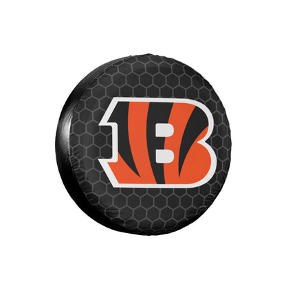 Cincinnati Bengals Grid printed car tire cover dustproof and waterproof tire cover
