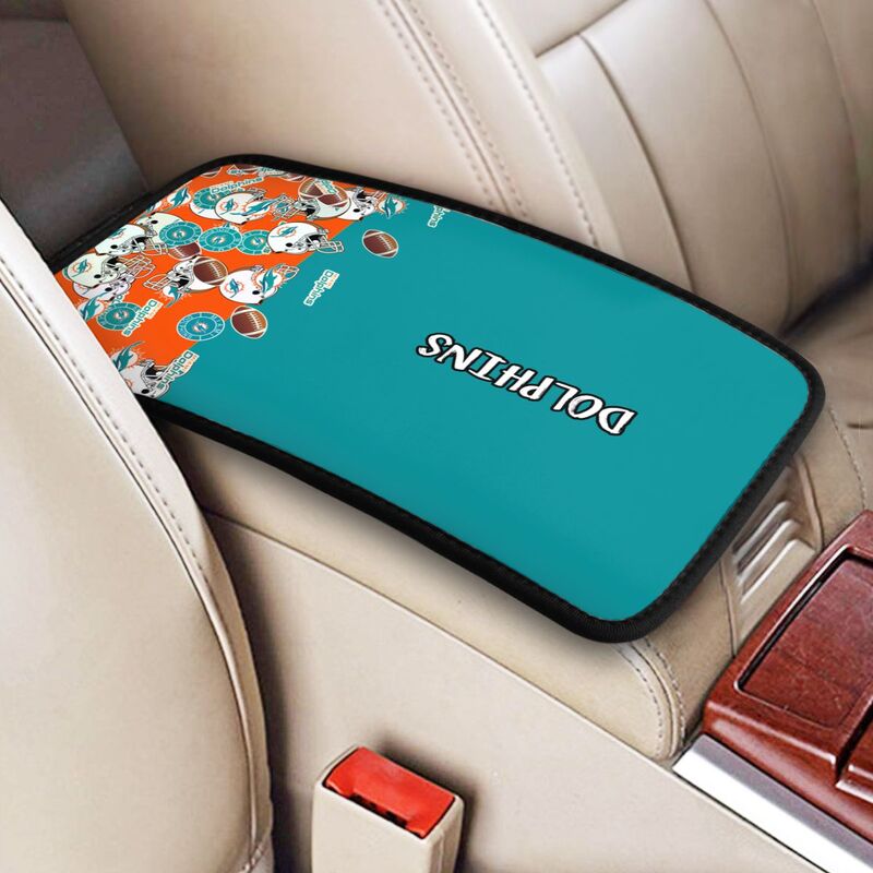 Miami Dolphins print Car center console armrest pad car armrest protective cover