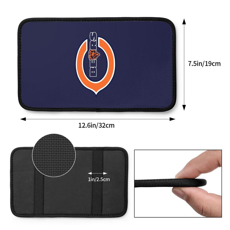 Car armrest box pad Chicago Bears 3 Printed central armrest box cushion protective pad
