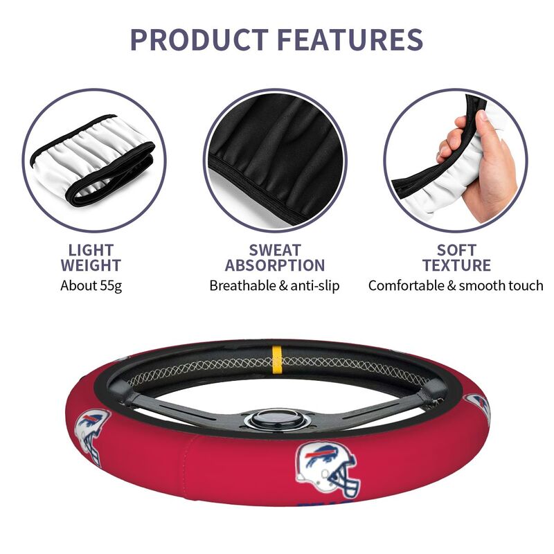 Buffalo Bills Printed car anti-skid cover elastic steering wheel cover