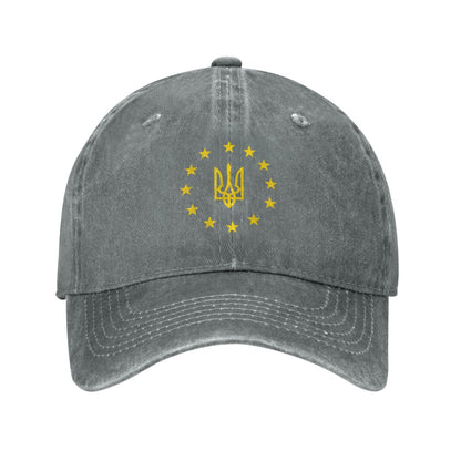 Ukrainian Flag Trident Ukraine Flag Printing unisex baseball cap adjustable hats Outdoor leisure hat trucker cap