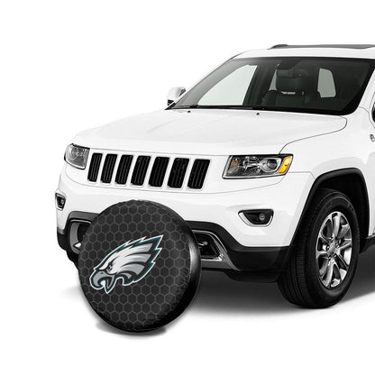Philadelphia Eagles Grid printed car tire cover dustproof and waterproof tire cover