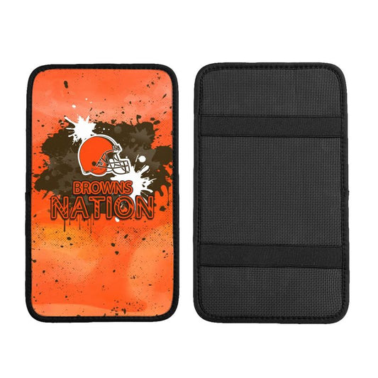 Cleveland Browns print car center console armrest pad Car armrest box protective cover