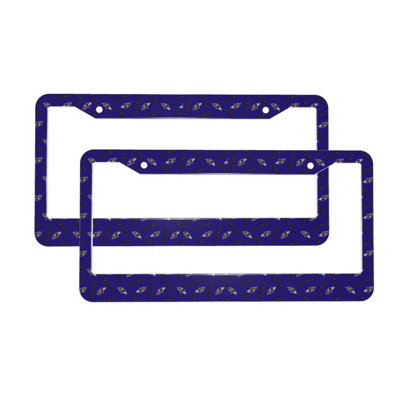 Baltimore Ravens Print front rear license plate holder circular hole license plate holder (one pair)