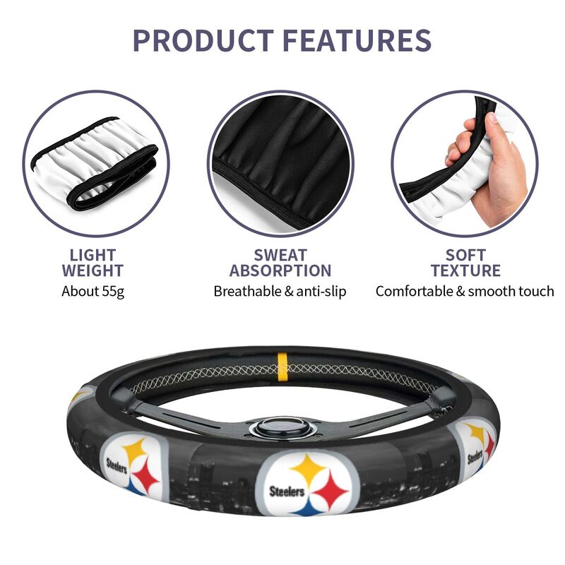 Pittsburgh Steelers 6 Printed breathable anti slip cover elastic steering wheel cover