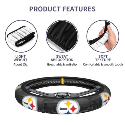 Pittsburgh Steelers 6 Printed breathable anti slip cover elastic steering wheel cover