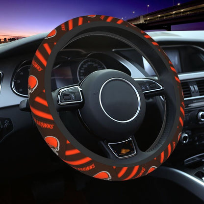 Cleveland Browns 1 Printed breathable elastic steering wheel cover anti slip cover