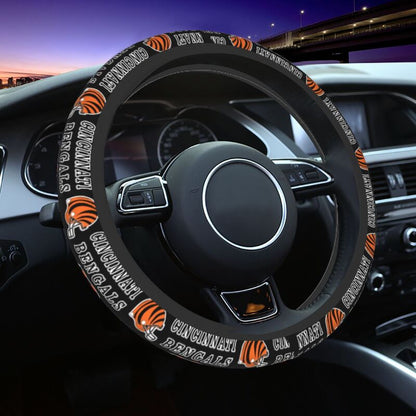 Cincinnati Bengals 2 Printed car protective cover elastic steering wheel cover