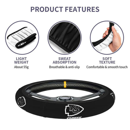 Kansas City Chiefs Printed car protective cover elastic steering wheel cover