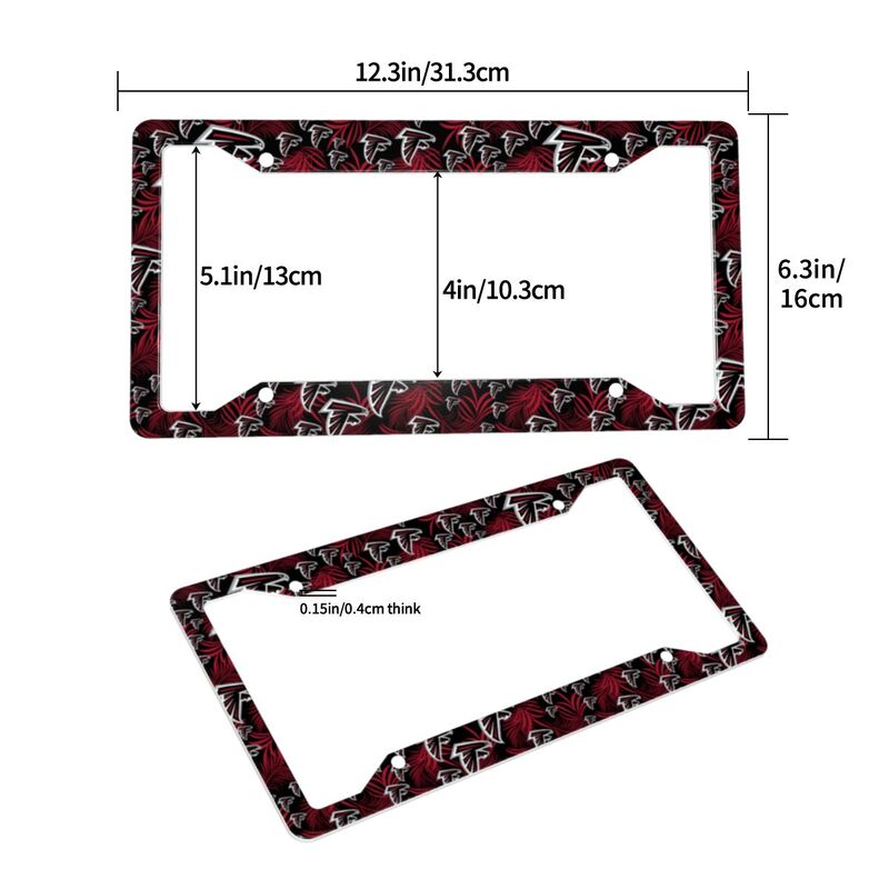 Atlanta Falcons Print Car license plate frame four hole license plate holder (one pair)