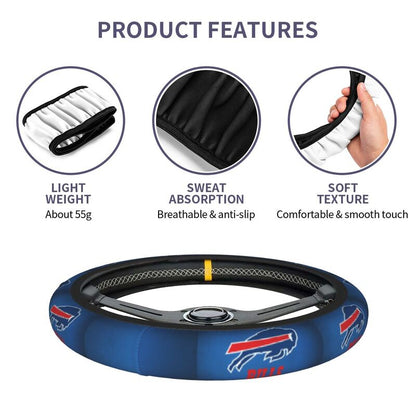 Buffalo Bills 2 Printed breathable anti slip cover elastic steering wheel cover