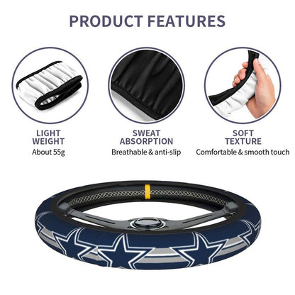 Dallas Cowboys 2 Printed elastic steering wheel cover breathable protective cover