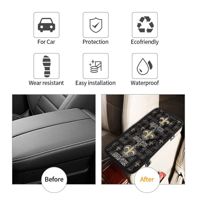 Car armrest box pad New Orleans Saints Printed central armrest box elbow pad
