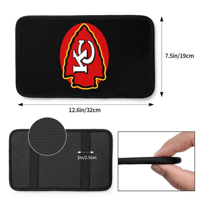 Car armrest box pad Kansas City Chiefs 4 Printed central armrest box cushion protective pad