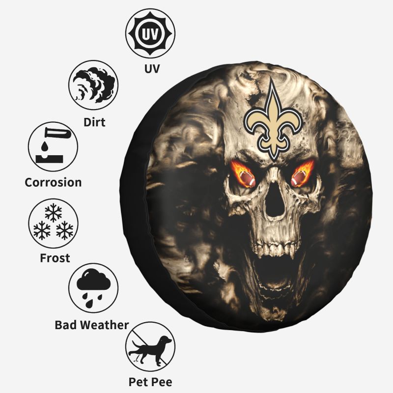 New Orleans Saints print Skull print car tire cover tire dust cover