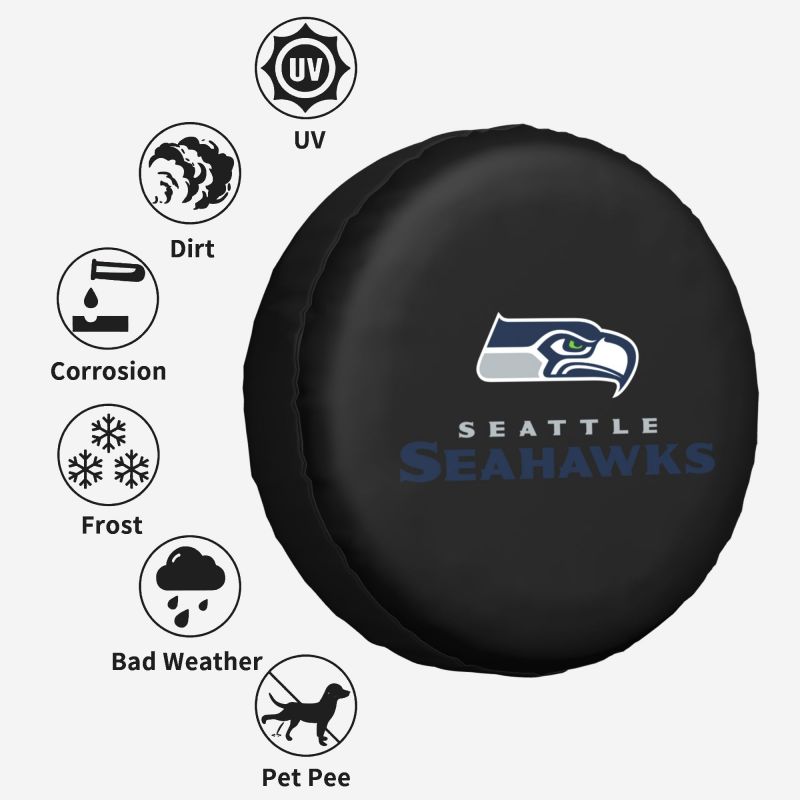 Seattle Seahawks Car tire protective cover waterproof and dustproof tire cover