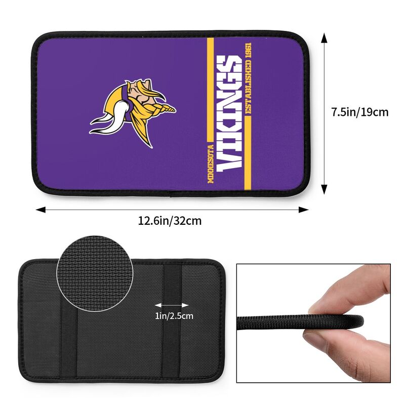 Minnesota Vikings Printed car armrest box pad Protective pad