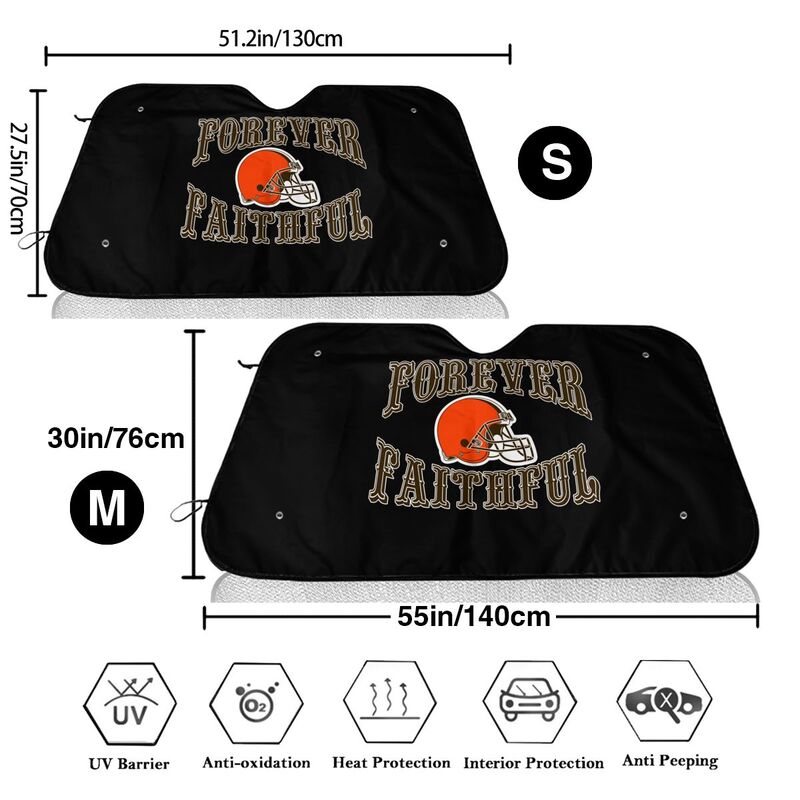 Cleveland Browns Printing car multi size front windshield sunshade car windshield sunshade