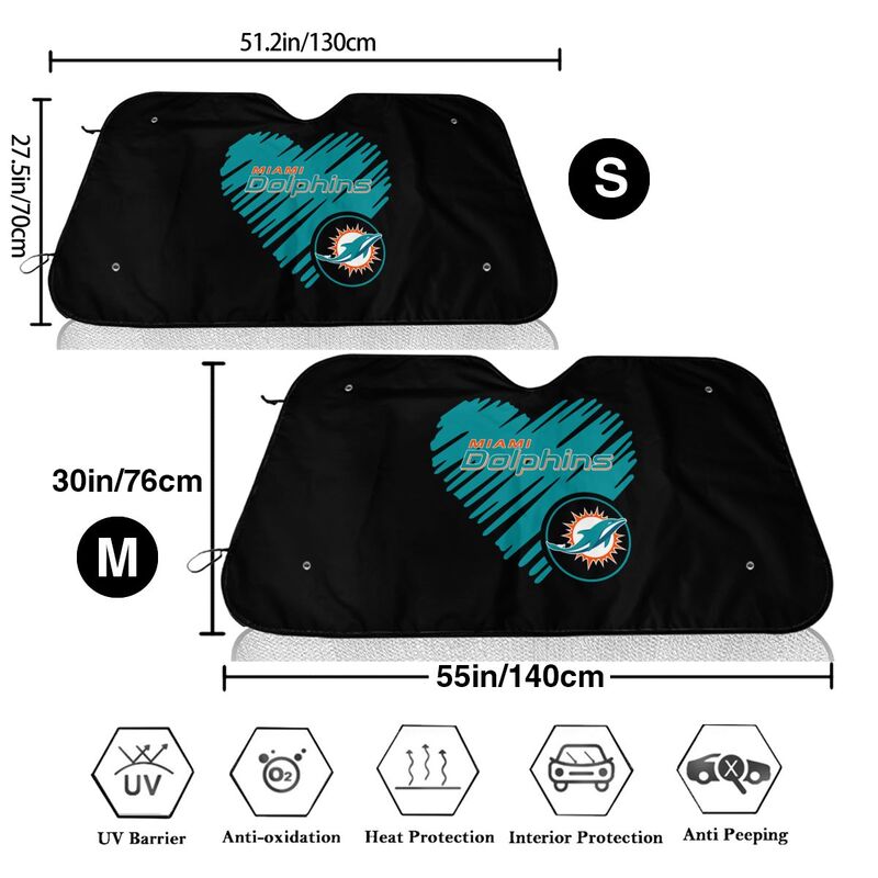 Miami Dolphins Printing is suitable car front windshield sunshades Car windshield sunshades