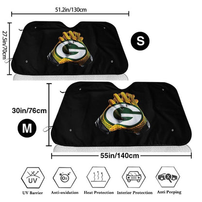 Green Bay Packers 2 Print suitable for front Car windshield sunshades Car windshield sunshades