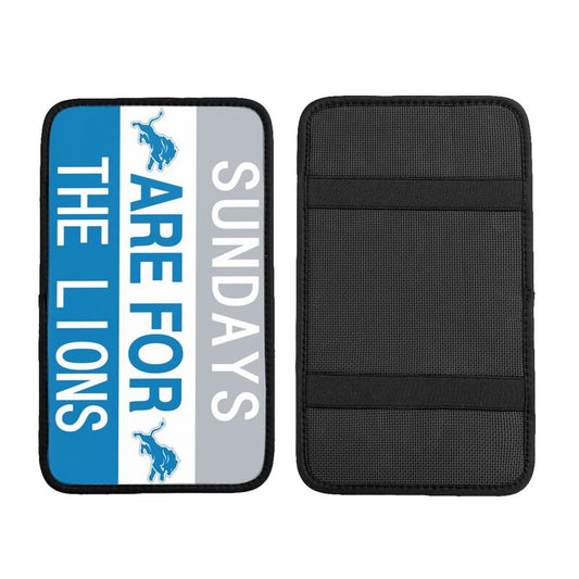 Detroit Lions Personalized printed car armrest cover Car handrail box cushion