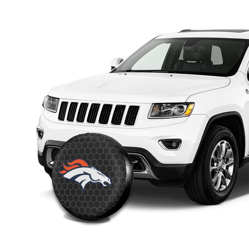 Denver Broncos Grid printed car tire cover dustproof and waterproof tire cover