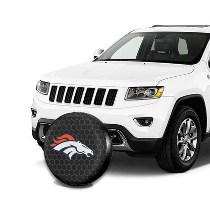 Denver Broncos Grid printed car tire cover dustproof and waterproof tire cover