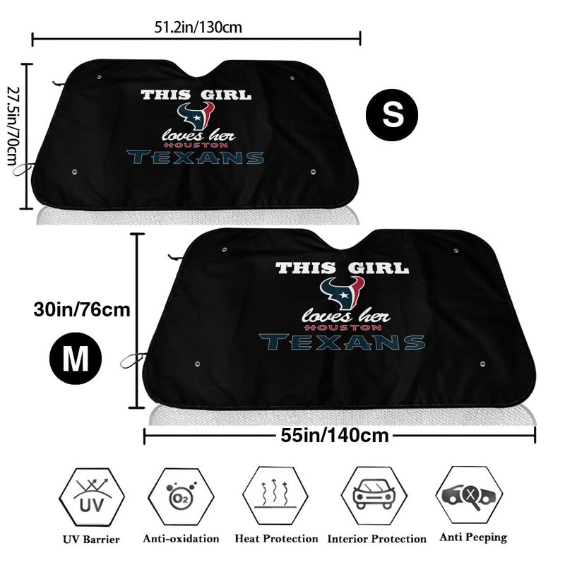 Houston Texans Printing multi size car front windshield sunshade car windshield sunshade