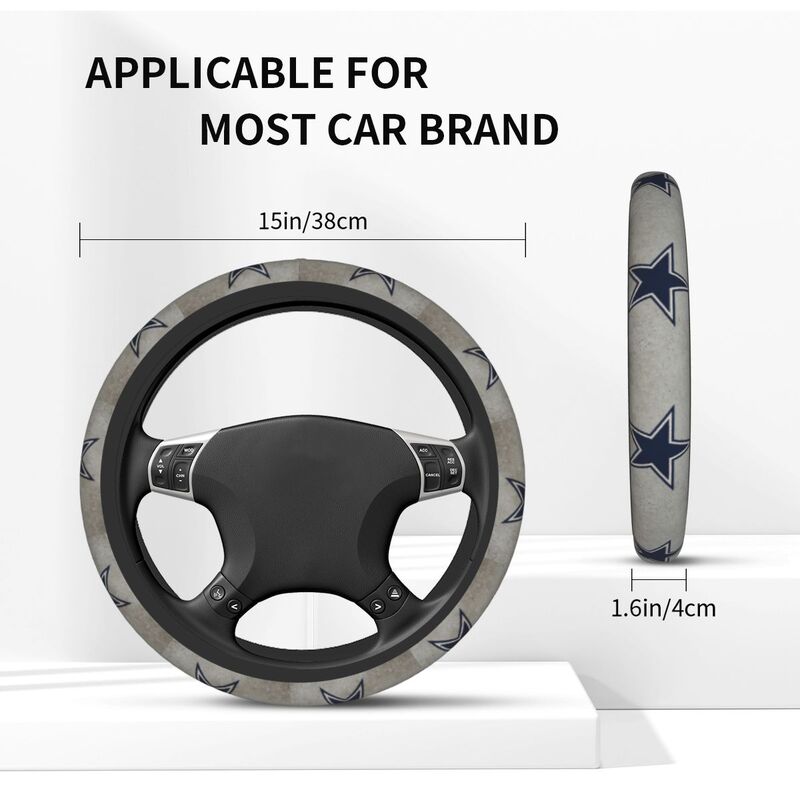 Dallas Cowboys 2 Printed breathable anti slip cover elastic steering wheel cover