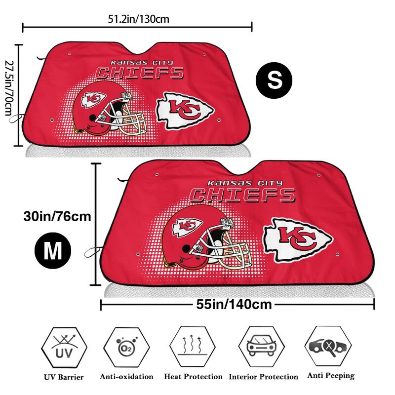 Kansas City Chiefs Printing Car windshield sunshades is suitable car front windshield sunshades