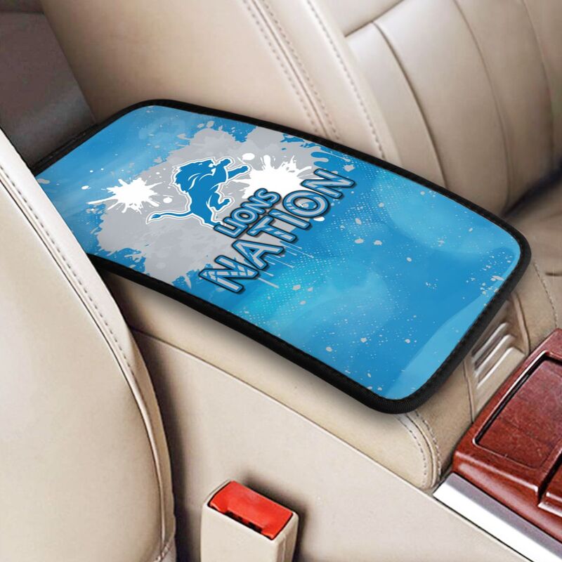 Detroit Lions print car center console armrest pad Car armrest box protective cover