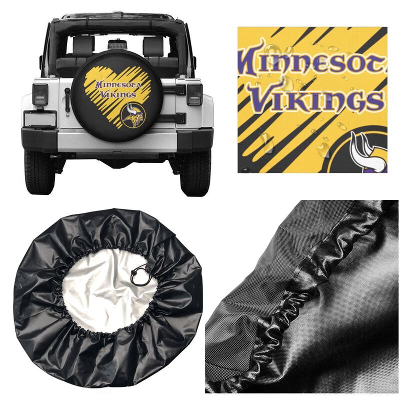 Minnesota Vikings Printed car spare tire dust protection cover tire protection cover