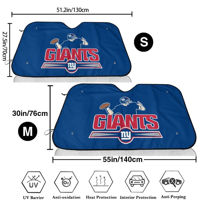 New York Giants 4 Print Car windshield sunshades suitable for front Car windshield sunshades
