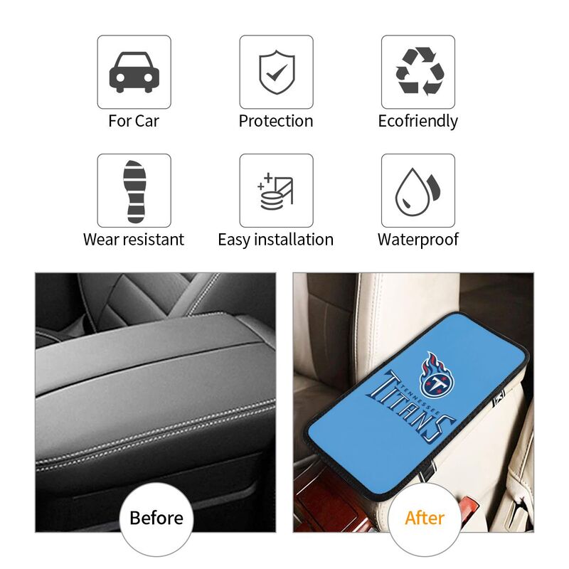 Tennessee Titans Printed car armrest box pad anti-abrasion pad