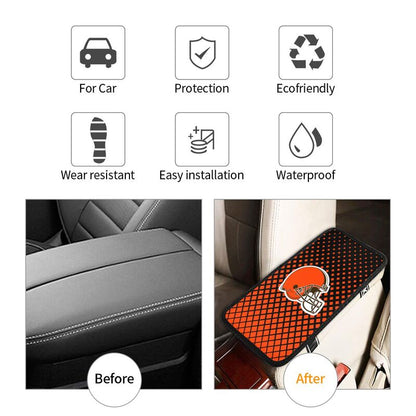 Cleveland Browns Car handrail box cushion Personalized printed car armrest cover