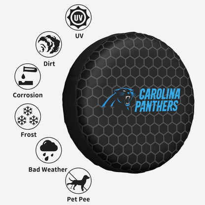 Carolina Panthers Grid printed car tire cover dustproof and waterproof tire cover