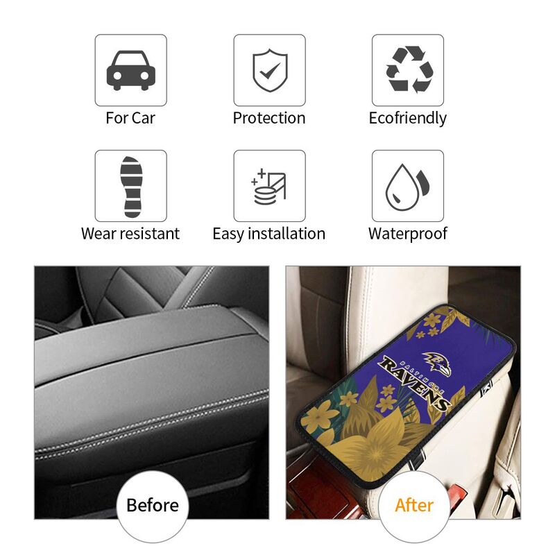 Baltimore Ravens Car armrest box protective cover car center console armrest pad