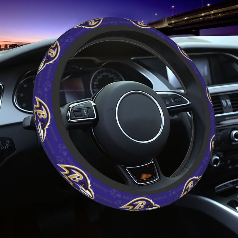 Baltimore Ravens Printed elastic steering wheel cover breathable protective cover