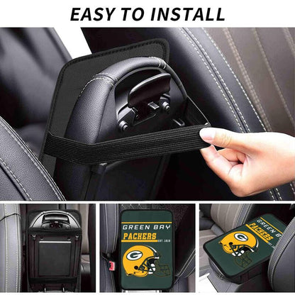 Green Bay Packers Print car armrest box cushion armrest protective cover