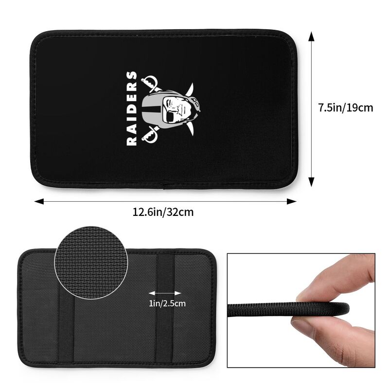 Car armrest box pad Las Vegas Raiders 1 Printed central armrest box pad protective pad