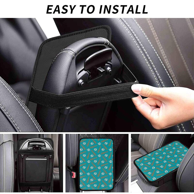 Miami Dolphins  Printed armrest protective cover car armrest box cushion