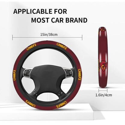 Kansas City Chiefs Printed elastic steering wheel cover anti slip breathable