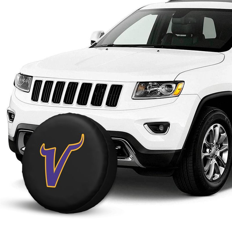 Minnesota Vikings 2 Car tire protective cover waterproof and dustproof tire cover