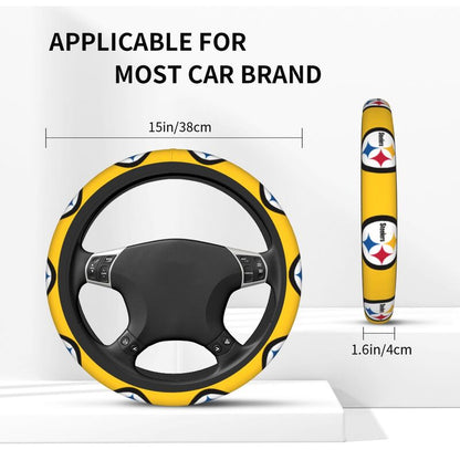 Pittsburgh Steelers 1 Printed breathable elastic steering wheel anti slip cover